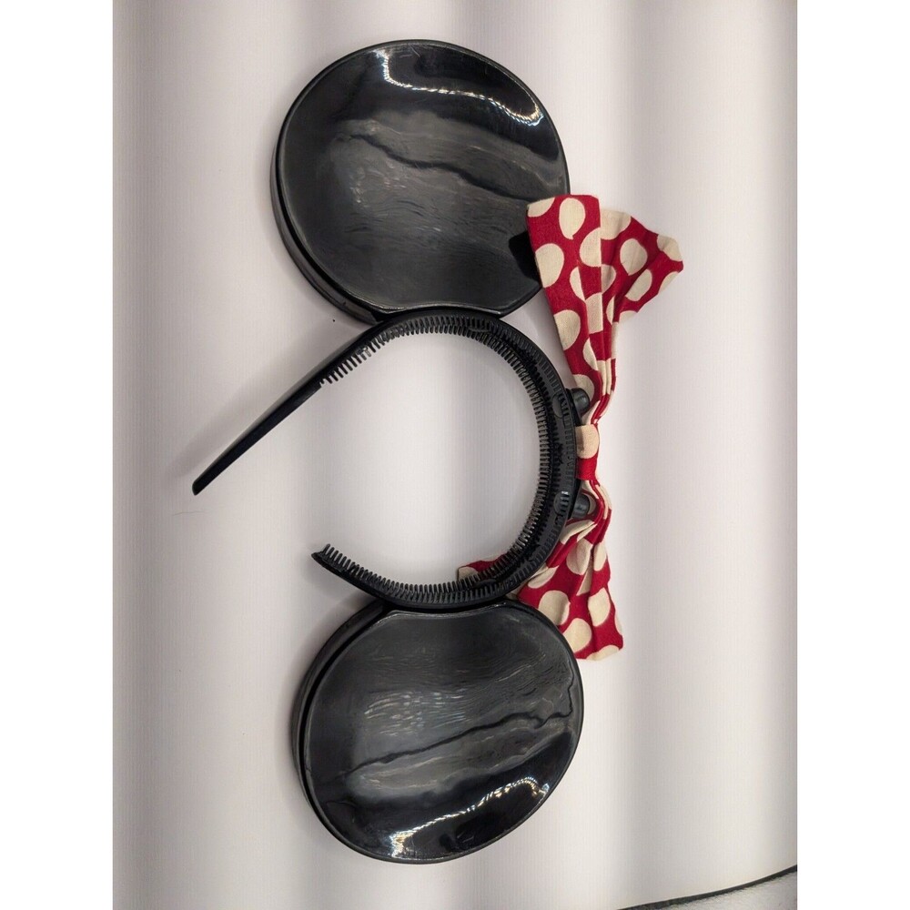Vintage Disney Disneyland Minnie Mouse Ears Headband Plastic Polka Dot